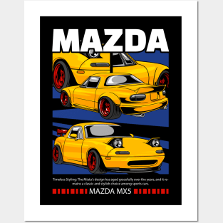 Yellow Miata Posters and Art